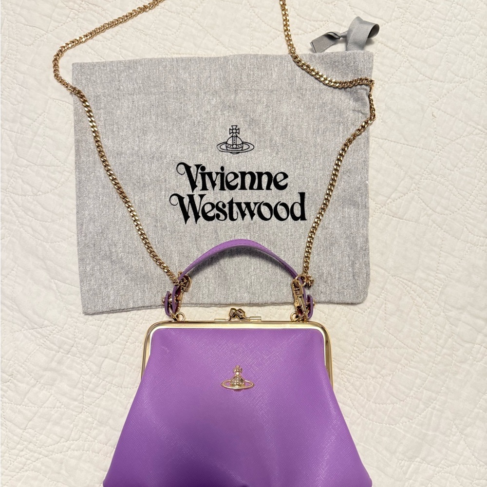 Vivienne Westwood Lilac Mini Bag with Gold Chain
